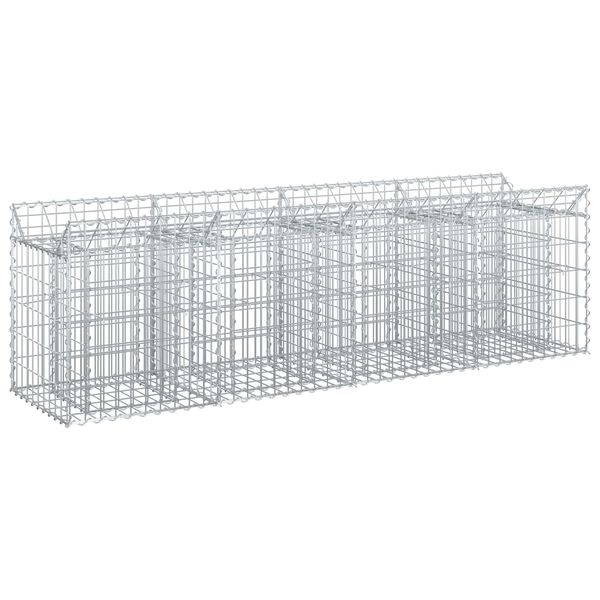 vidaXL Gabion hevet seng s&oslash;lv 200 x 50 x 60 cm Galvanisert St&aring;l