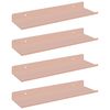 vidaXL Flytende hylle 4 stk. Rosa 30 x 9 x 2,5 cm St&aring;l