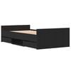 vidaXL Sengestamme med hodegjerde Svart eik 90 x 190 cm Konstruert tre