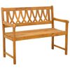 vidaXL Utend&oslash;rs benk Naturlig 110 x 55,5 x 90 cm Solid akasietre