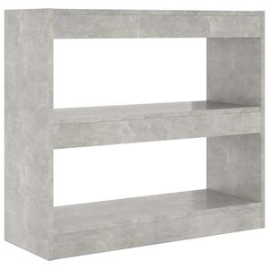vidaXL Bokhylle/romdeler betonggr&aring; 80x30x72 cm