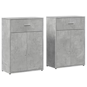 vidaXL Skjenker 2 betonggr&aring; 60x30x84 cm konstruert tre
