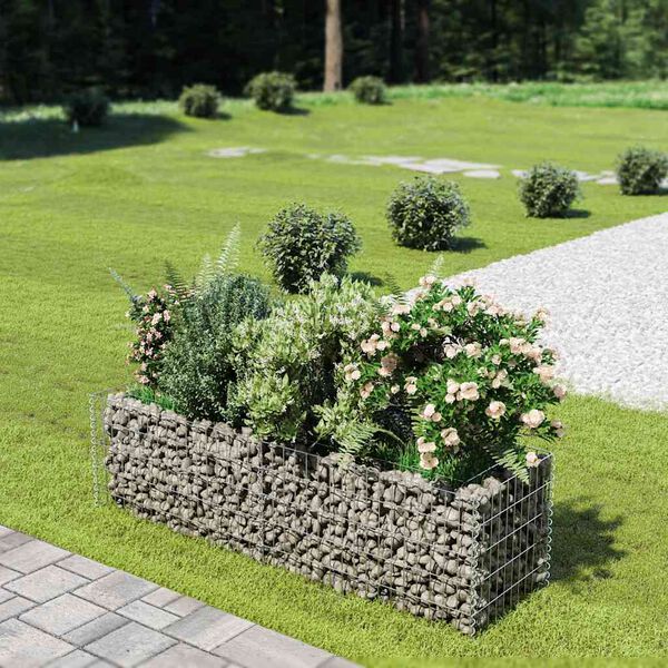 vidaXL Gabion h&oslash;ybed galvanisert st&aring;l 180x50x50 cm