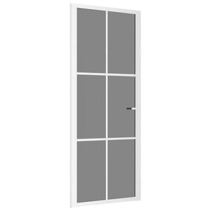 vidaXL Innerd&oslash;r 83x201,5 cm hvit ESG glass og aluminium