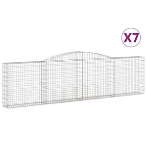 vidaXL Gabionkurver buede 7 stk 400x30x100/120 cm galvanisert jern