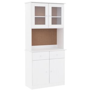 vidaXL Highboard ALTA hvit 77x35x165 cm heltre furu