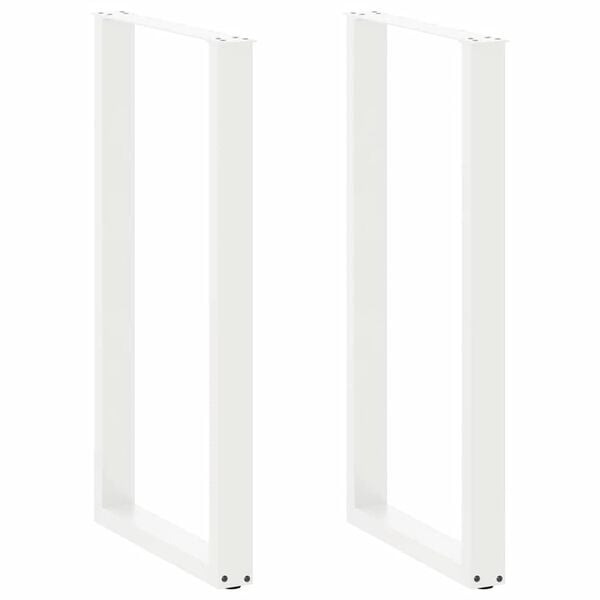 vidaXL Barbordben U-formet 2 stk hvit 60 x (110-111) cm st&aring;l
