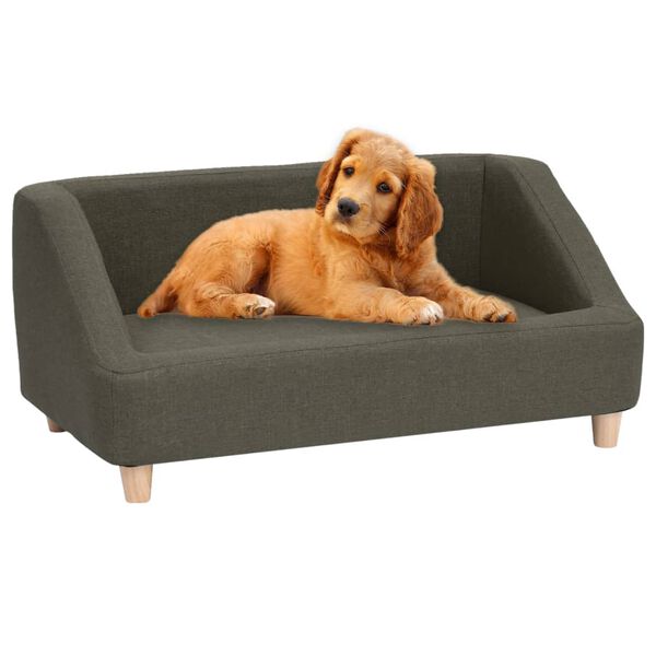 vidaXL Hundesofa m&oslash;rkegr&aring; 85x50x39 cm lin