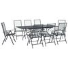 vidaXL Hage Spisegruppe 9 pcs Antrasitt 212 x 90 x 76 cm Mesh og St&aring;l