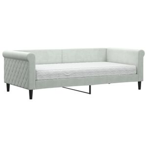vidaXL Dagseng med madrass lysegr&aring; 90x190 cm fl&oslash;yel