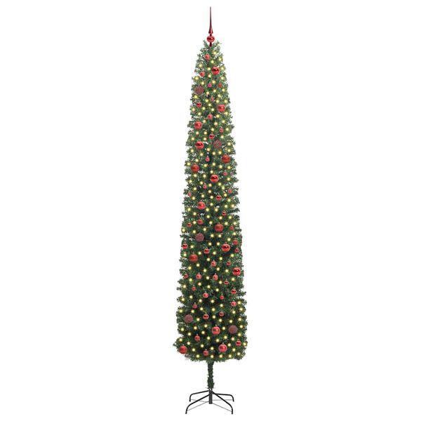 vidaXL Kunstig juletre med 300 LED grønn 270 cm PVC og stål og plast