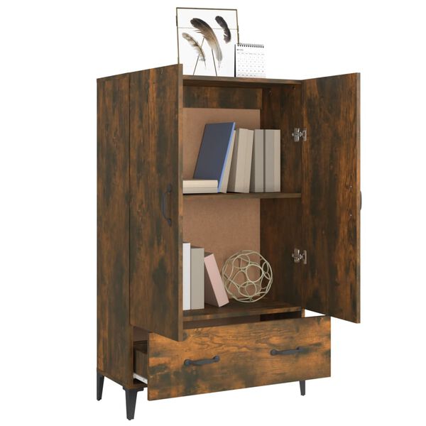 vidaXL Highboard røkt eik 70x31x115 cm konstruert tre