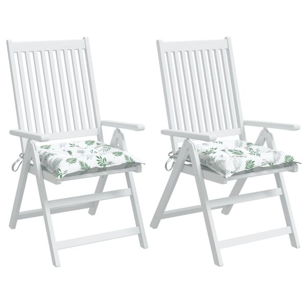 vidaXL Stolputer 2 stk bladm&oslash;nster 40x40x7 cm stoff