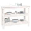 vidaXL Arbeidsbenk hvit 110,5x50x80 cm heltre furu
