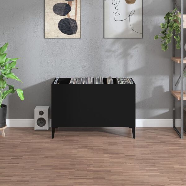 vidaXL Hifi-benk svart 74,5x38x48 cm konstruert tre