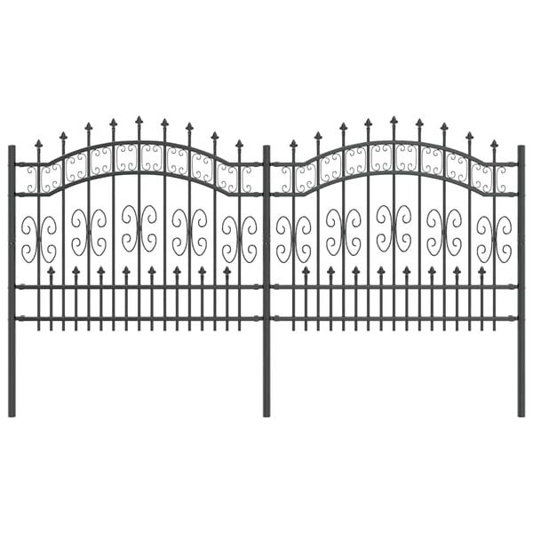 vidaXL Hage Hegning Gr&aring; 240 x 140 cm Pulverlakkert st&aring;l