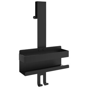 vidaXL Hengende dusjhylle matt svart b&oslash;rstet 304 rustfritt st&aring;l