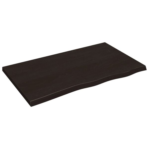 vidaXL Benkeplate til bad m&oslash;rkebrun 100x60x(2-4) cm behandlet heltre