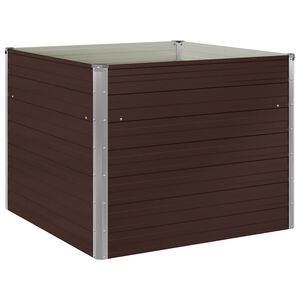 vidaXL Forh&oslash;yet hagebed brun 100x100x77 cm galvanisert st&aring;l