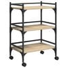 vidaXL Kj&oslash;kkenvogn Sonoma eik 50 x 35 x 75,5 cm Konstruert tre