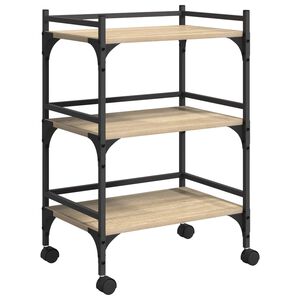 vidaXL Kj&oslash;kkenvogn Sonoma eik 50 x 35 x 75,5 cm Konstruert tre