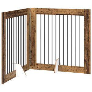 vidaXL Foldbar hundegitter med stativer 2 stk. Gammelt tre 200,5 cm
