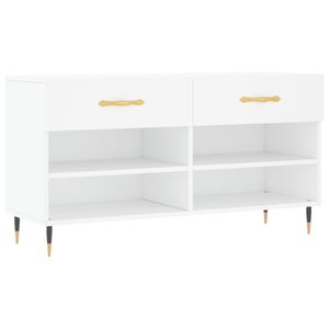 vidaXL Skobenk hvit 102x35x55 cm konstruert tre