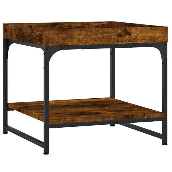 vidaXL Salongbord røkt eik 49,5x49,5x45 cm konstruert tre