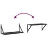 vidaXL Vegghyller 2 pcs Svart Eik 60 x 25 x 25,5 cm Konstruert tre