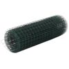 vidaXL Tr&aring;dgjerde kylling st&aring;l med PVC-belegg 25x0,5 m gr&oslash;nn