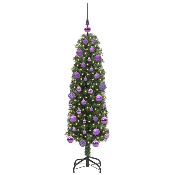 vidaXL Kunstig juletre med 150 LED gr&oslash;nn 120 cm PVC og st&aring;l og plast