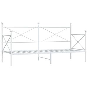 vidaXL Dagseng uten madrass hvit 90x200 cm st&aring;l