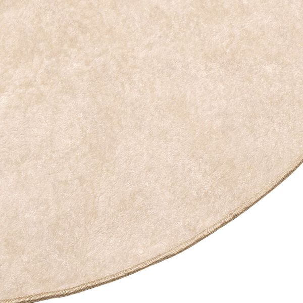 vidaXL Teppe Print Krem &Oslash; 120 cm Polyester og PVC