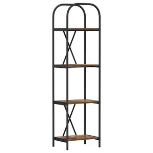 vidaXL Bokhylle 4 niv&aring;er 40 x 30 x 146 cm Konstruert tre R&oslash;kt eik