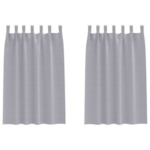 vidaXL M&oslash;rkleggende Gardiner med Ringer 2 stk. Metall Gr&aring; 175 x 140 cm