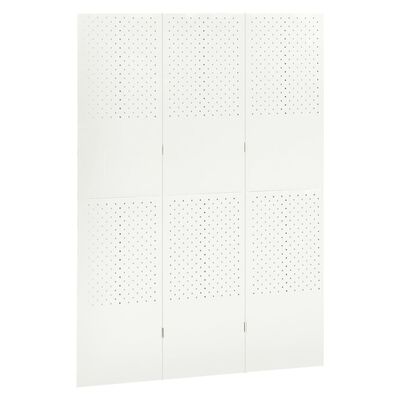 vidaXL Romdeler 3 paneler hvit 120x180 cm stål