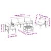 vidaXL Hagesofa Set med pute 6 pcs Svart St&aring;l