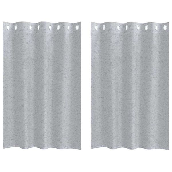 vidaXL Voile Gardin med gardiner 2 pcs Mørkegrå 140 x 140 cm Polyester
