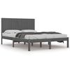 vidaXL Sengeramme gr&aring; heltre 180x200 cm Super King