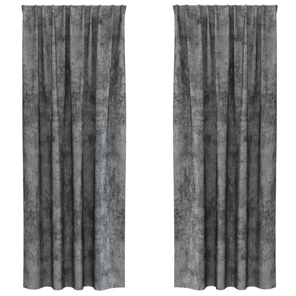 vidaXL Fl&oslash;yel Gardiner med gardiner 2 pcs Gr&aring; 260 x 140 cm Fl&oslash;yel