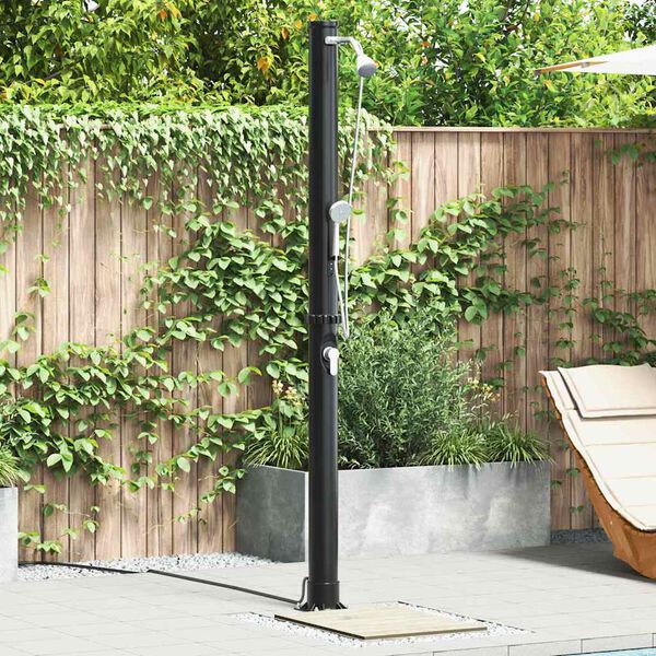 vidaXL Utendørs Soldusj Svart 217 cm PVC og Aluminium