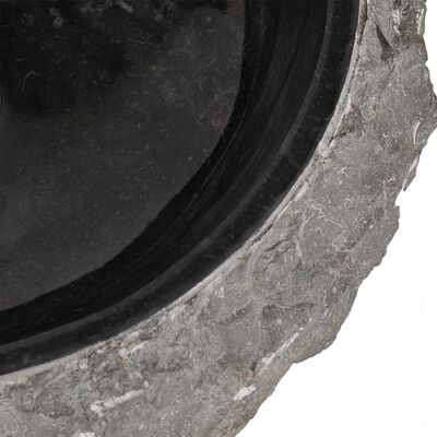 vidaXL Baderomshylle heltre teak med vasker marmor svart