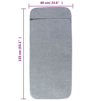 vidaXL Strandhåndklær 2 stk grå 60x135 cm stoff 400 GSM