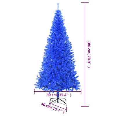 vidaXL Kunstig juletre med stativ blå 180 cm PVC