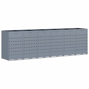 vidaXL Oppbevaring for 6 s&oslash;ppelb&oslash;tter Lysegr&aring; 408 x 77,5 x 121,5 cm