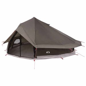 vidaXL Tipi telt 20-personers Brun gr&aring; Polyester og st&aring;l