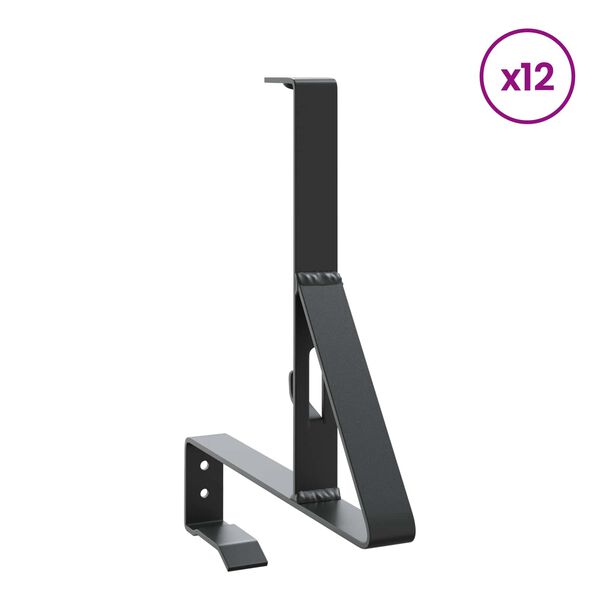 vidaXL Sn&oslash;beskyttelsesst&oslash;tte 12 pcs Svart 29,5 x 3 x 34,5 cm St&aring;l