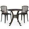 vidaXL Bistrosett 3 deler st&oslash;pt aluminium bronse
