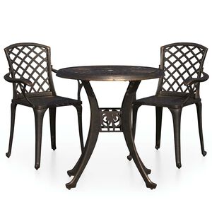 vidaXL Bistrosett 3 deler st&oslash;pt aluminium bronse