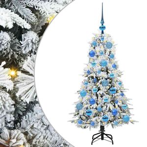 vidaXL Kunstig sammensatt juletre med 150 LED Hvit 120 cm PE og PVC